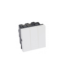 2 x 2-way + Intrerupator switch Arteor 20 AX 250 V~ - 3 module - 2 module - alb