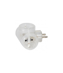 2P+E multi-priza plug - German standard - 3 side outlets - transparent - cardboard