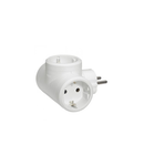 2P+E multi-priza plug - German standard - 3 side outlets - alb - cardboard