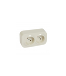 2x2P prizas inclined 45° pentruix - surface mounting - IP2X - 16A 250V~ - ivory