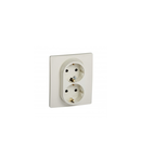 2x2P+E Priza schuko outlet Niloé -cu shut. -compact - screw terminals -ivory