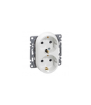 2x2P+E Priza schuko outlet Niloé -cu shut. -compact - screw terminals -alb