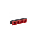 4x2P+E Priza Mosaic pentru DLP trunking - screw terminals - German standard - rosu