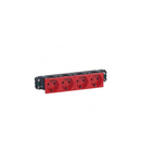 4x2P+E priza prog Mosaic pentru DLP trunking - automatic terminals -German standard-rosu