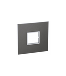 Placa standard American si Sud African Arteor versiune patrata 2 module pentru 4''x4'' box - brushed metal negru