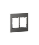 Placa standard American si Sud African Arteor versiune patrata 2x3 module - brushed metal negru