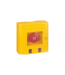 Break glass emergency box-mushroom head-surface mounting-IP44-yellow box w LED