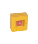 Break glass emergency box-mushroom head-surface mounting-IP44-yellow box cuout LED