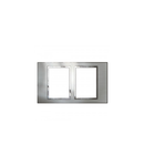 Capac standard Englez  Arteor - versiune patrata - 2x3 module 2 module - brushed metal stainless steel