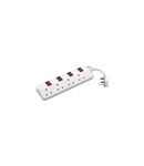 British standard Prelungitor - 4x2P+E - one switch per priza - 3 m cord