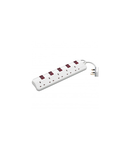 British standard Prelungitor - 5x2P+E - one switch per priza - 3 m cord