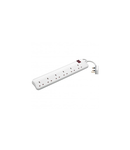 British standard Prelungitor - 6x2P+E - one switch per cord - 3 m cord