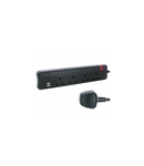 British standard Prelungitor cu 2 USB prizas and LED - 4x2P+E - one switch per cord - 3 m cord - negru