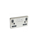 British standard RCD Synergy -ELR doi poli 30 mA 2 module -13 A -250 V~ -Authentic brushed stainless steel