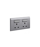 British standard priza Belanko colours - 2 module single pole switched - 13 A 250 V~ - dark gri