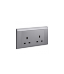 British standard priza Belanko colours - 2 module unswitched - 13 A 250 V~ - dark gri