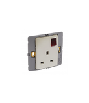 British standard priza Mallia - switched - 1 module+Led - 13 A 250 V~ - champagne