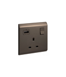 British standard priza cu USB charger Belanko colours - 1 module single pole switched - 13 A 250 V~ - brandn