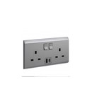 British standard priza cu USB charger Belanko colours - 2 module single pole switched - 13 A 250 V~ - dark gri