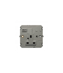 British standard priza cu USB Type-A charger Arteor - 13A 250V~ 1 module single pole unswitched - magnesium