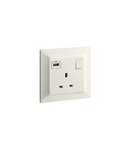 British standard priza cu USB Type-A charger Belanko S - 13A 250V~ 1 module single pole switched - ivory