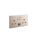 British standard priza cu USB Type-A+C chargers Galion - 13A 250V~ 2 module single pole - switched - rose gold