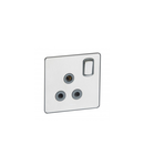 British standard Synergy -1 module switch -15 A -250 V~ Sleek Design brushed stainless steel