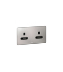 British standard Synergy -2 module unswitch -13 A -250 V~ Sleek Design brushed stainless steel