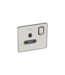 British standard Synergy -doi poli 1 module switch + LED -13 A -250 V~ Sleek Design brushed stainless steel