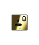 British standard Synergy -doi poli 1 module switch + LED -13 A -250 V~ Sleek Design glossy gold