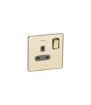 British standard Synergy -Single Pole 1 module switch + LED -13 A -250 V~ Sleek Design glossy gold