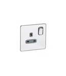 British standard Synergy -Single Pole 1 module switch -13 A -250 V~ Sleek Design polished stainless steel