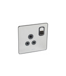 British standard Synergy -Single Pole 1 module switch -5 A -250 V~ Sleek Design polished stainless steel