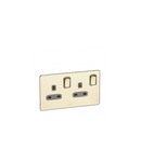 British standard Synergy -Single Pole Intrerupator doua module -13 A -250 V~ Sleek Design glossy gold