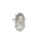 Bulkhead light - IP44 - IK06 - oval 60 W- E27 - metal grid no tool - gri