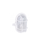 Bulkhead light - IP44 - IK06 - oval 60 W-E27 -plastic grid screw fixing-alb