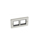 Placa suport Synergy - pentru 4 Arteor module - 2 module - Authentic brushed stainless steel