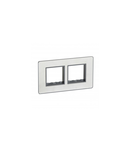 Placa suport Synergy - pentru 4 Arteor module - 2 module - Sleek Design brushed stainless steel