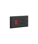 Cooker control unit Bealnko S - 45A doi poli switch + rosu neon + 13A switched priza - anthracite