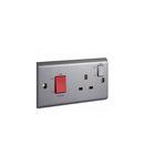 Cooker control unit Belanko colours - 45 A doi poli switch and 13 A British standard priza cu rosu neon - dark gri