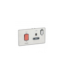 Cooker control unit Synergy -250 V~ 45 A+13 A doi poli switch+LED Sleek Design brushed stainless steel