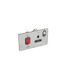 Cooker control unit Synergy -250 V~ 45 A+13 A doi poli switch+LED Sleek Design polished stainless steel