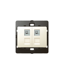 Data priza Mallia - double RJ 45 - category 6 - UTP - pearl