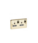 doi poli British standard Synergy - Intrerupator doua module+LED - 13 A -250 V~ -Authentic glossy gold