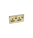 doi poli British standard Synergy - Intrerupator doua moduleed - 13 A 250 V~ - Authentic glossy gold