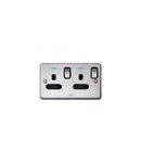 doi poli British standard Synergy -Intrerupator doua module+LED -13 A -250 V~ - Authentic brushed stainless steel