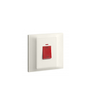 doi poli switch Belanko S - 45A 250V~ 1 module - Intrerupator switch + rosu neon indicator - ivory