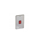 doi poli switch Synergy -1 module -large -albastru LED -20 A-250 V~ - Authentic brushed stainless steel