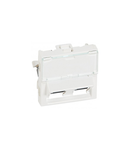 Priza dubla RJ45 Mosaic - category 5e UTP 45° - 2 module - alb