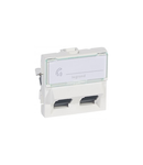 Priza dubla RJ45 Mosaic - category 6 UTP 45° - 2 module - alb